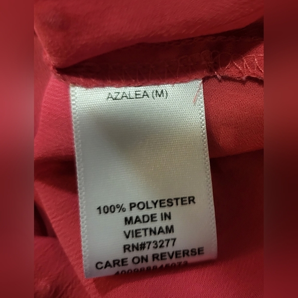 Elle - 3/4 Length Sleeves, Swiss Dots, Tie Neck, Sheer Blouse-Size  M - Picture 5 of 5